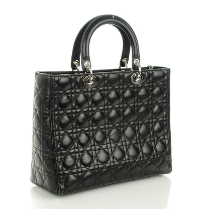 Christian Dior Lambskin Cannage Large Lady Dior Black 3 of 8
