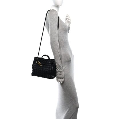 Bottega Veneta Nappa Intrecciato Small Andiamo Shoulder Bag Black 2 of 10