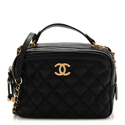 Chanel Calfskin Quilted CC Small Vanity Case Black 1 of 10