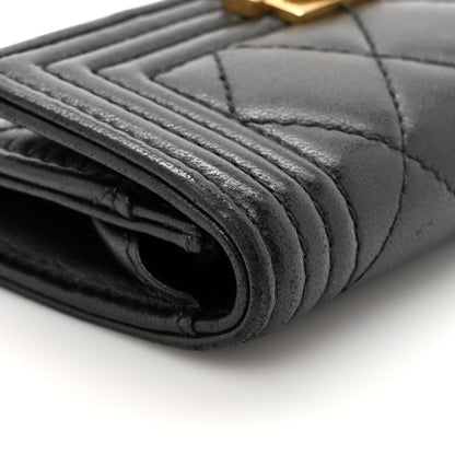 Chanel Lambskin Quilted Boy Flap Card Holder Black 11 of 12