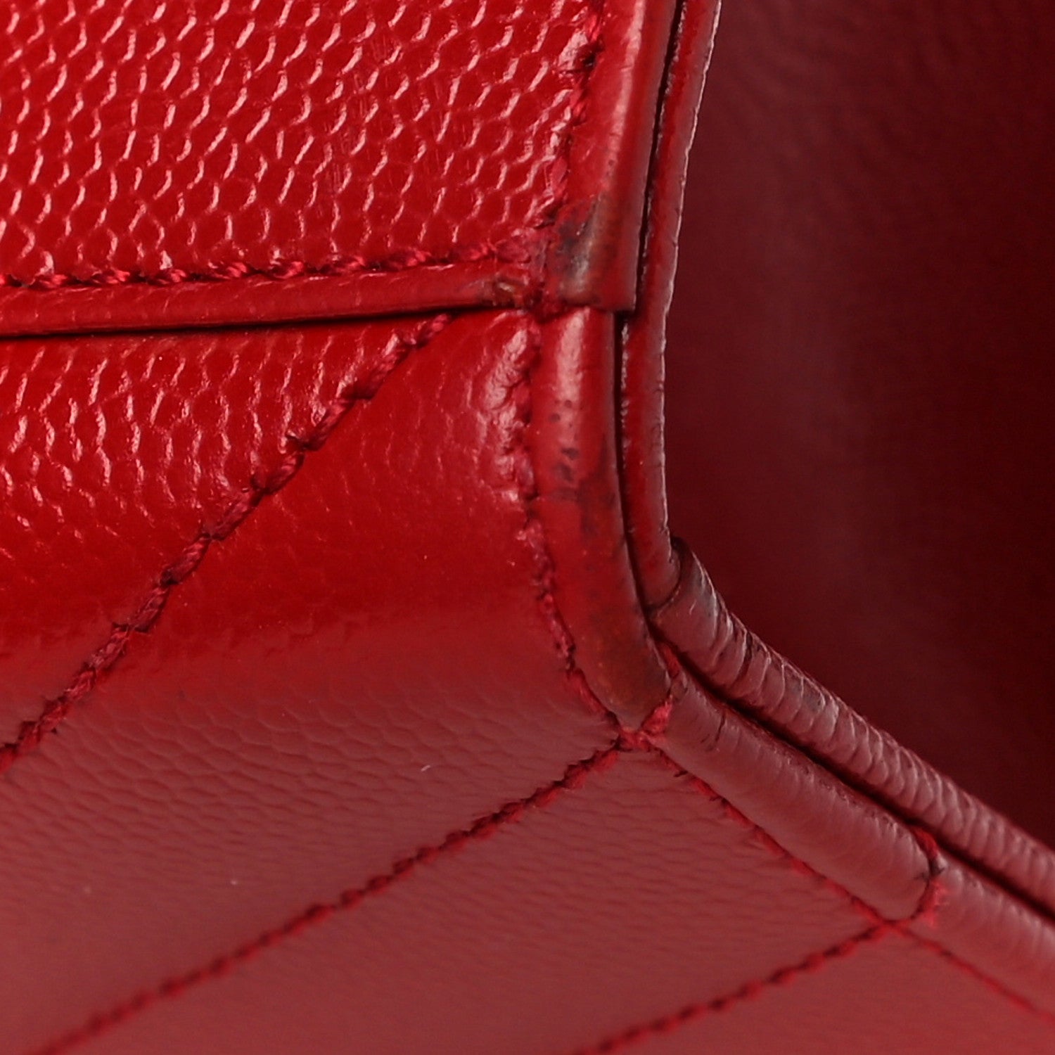 Saint Laurent Grain De Poudre Matelasse Chevron Large Monogram Satchel Lipstick Red 10 of 14