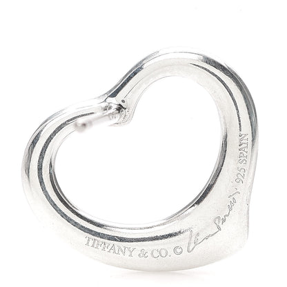 Tiffany Sterling Silver 16mm Elsa Peretti Open Heart Earrings 4 of 5