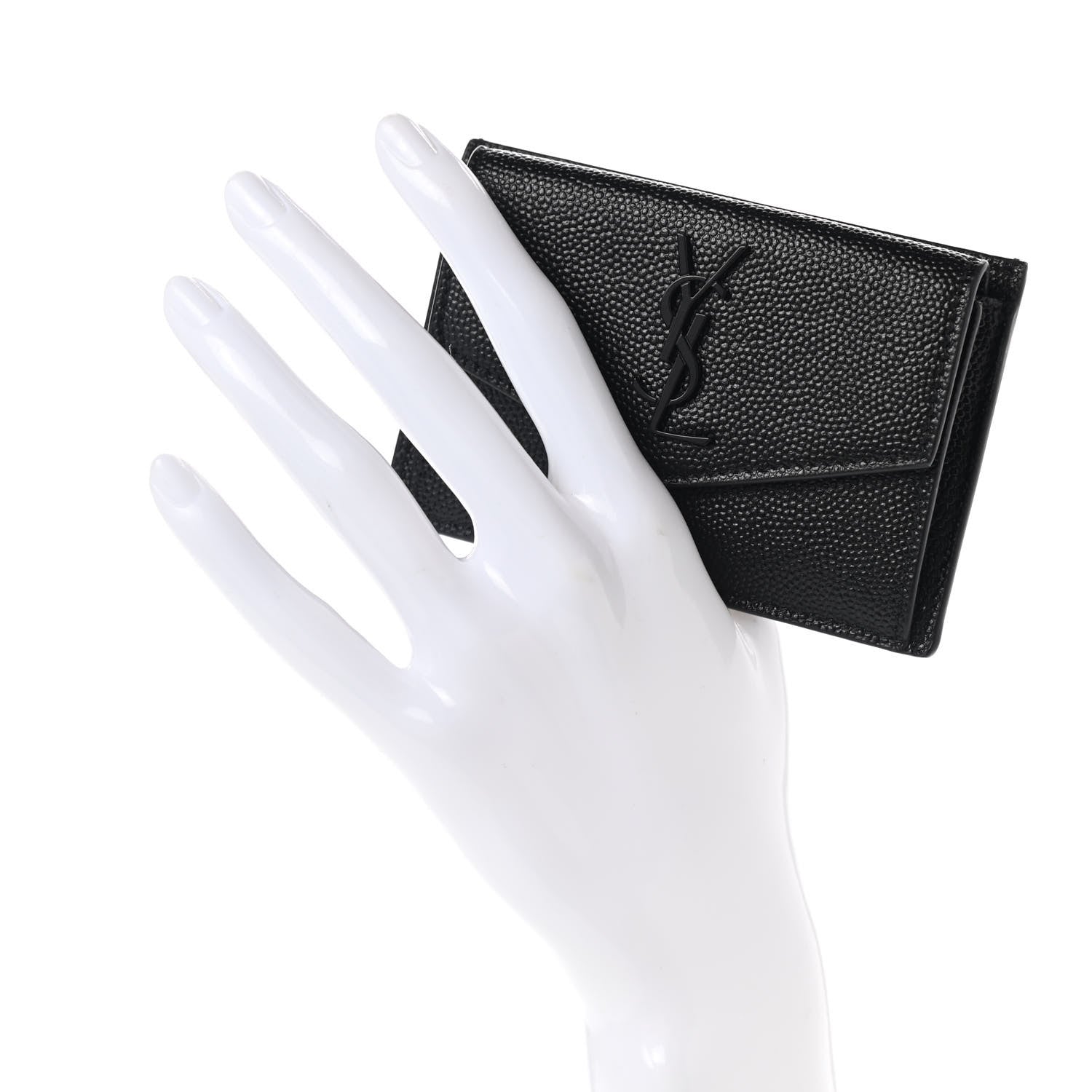 Saint Laurent Grain de Poudre Uptown Card Holder Black 2 of 10