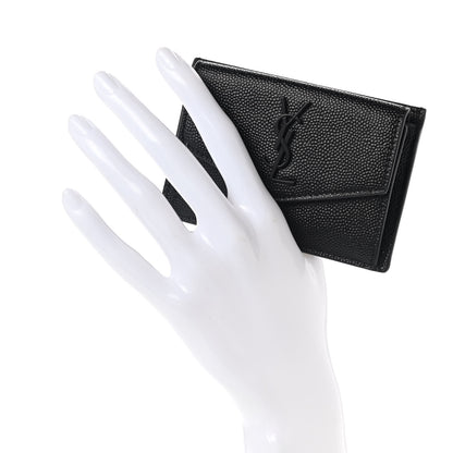 Saint Laurent Grain de Poudre Uptown Card Holder Black 2 of 10