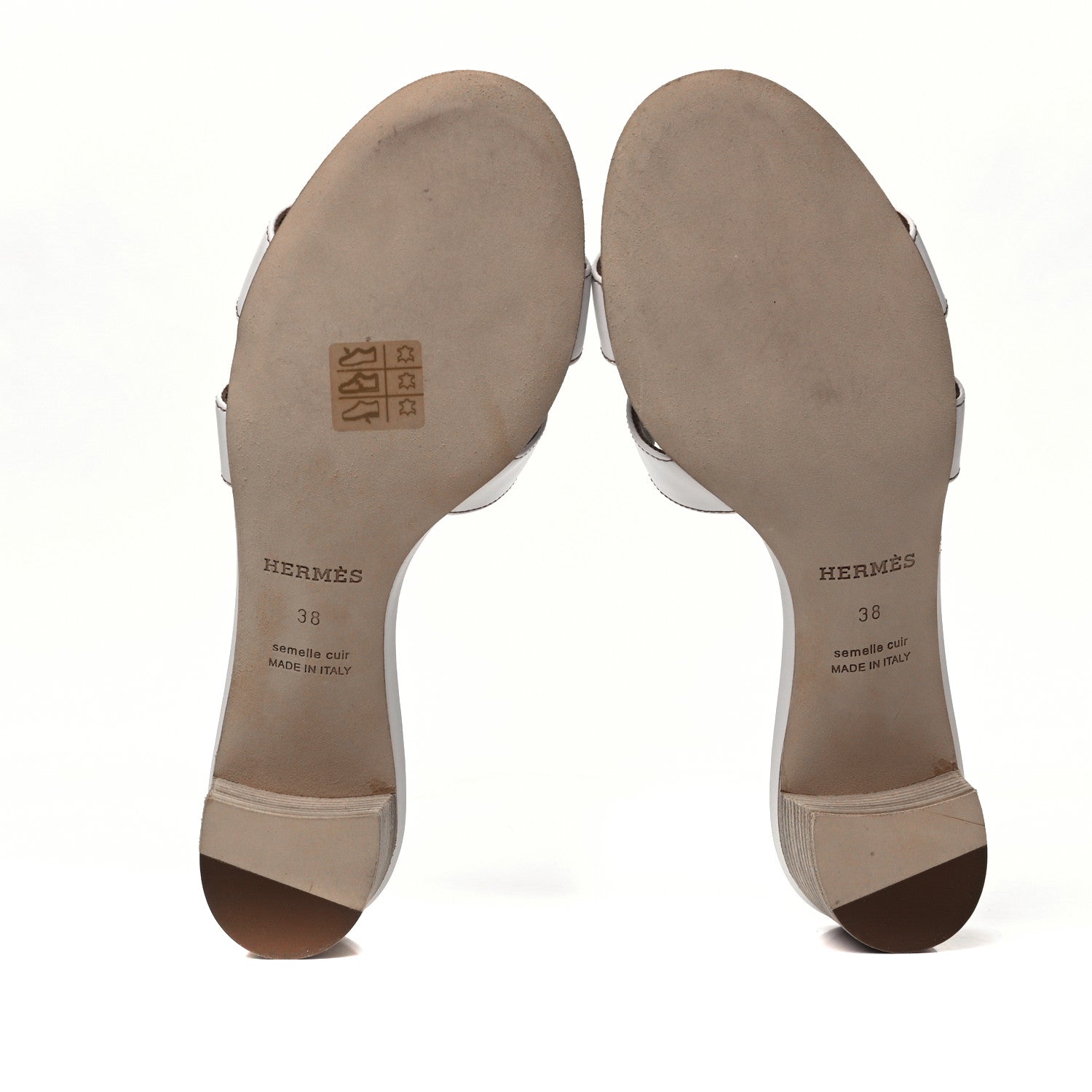 Hermes Calfskin Oasis Sandals 38 White 5 of 6