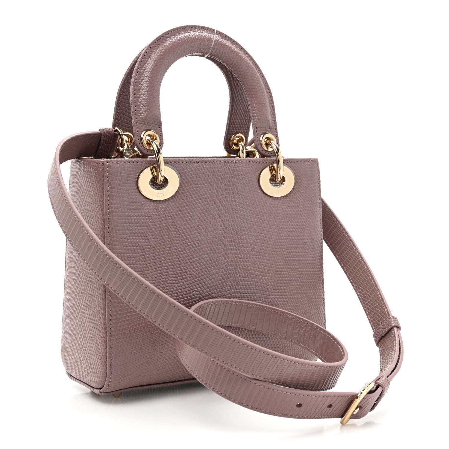 Christian Dior Lizard Small Lady Dior Peony Pink 3 of 13