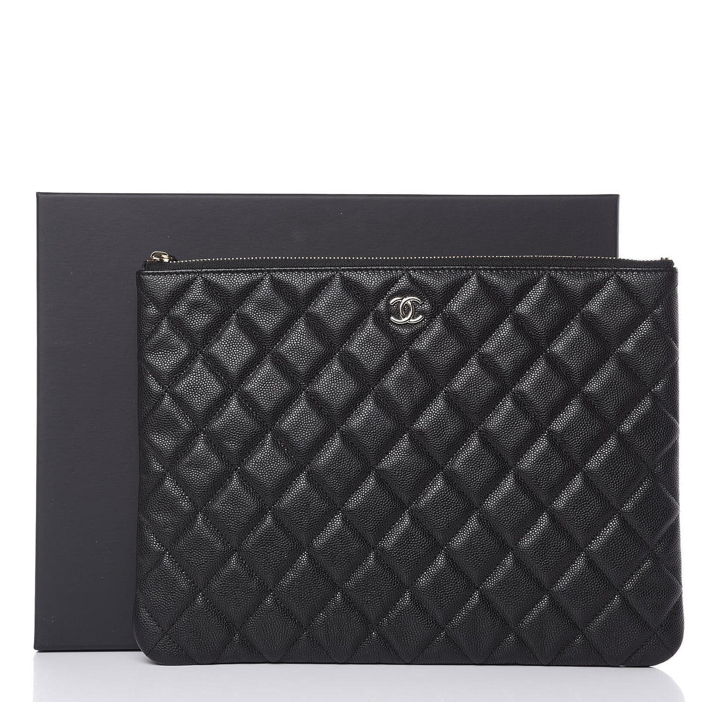 Caviar Quilted Medium Cosmetic Case Black