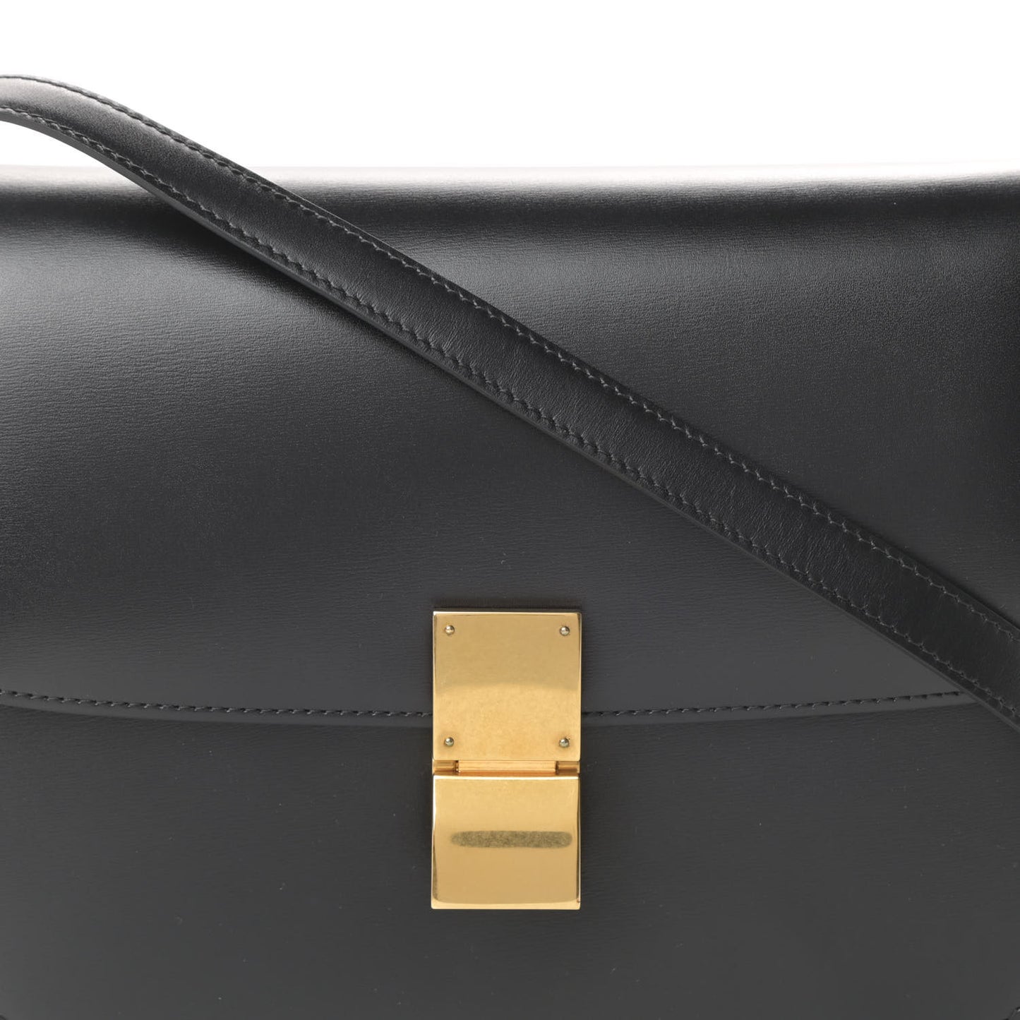 Box Calfskin Medium Classic Box Flap Bag Black