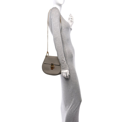 Chloe Grained Lambskin Mini Drew Shoulder Bag Motty Grey 2 of 9