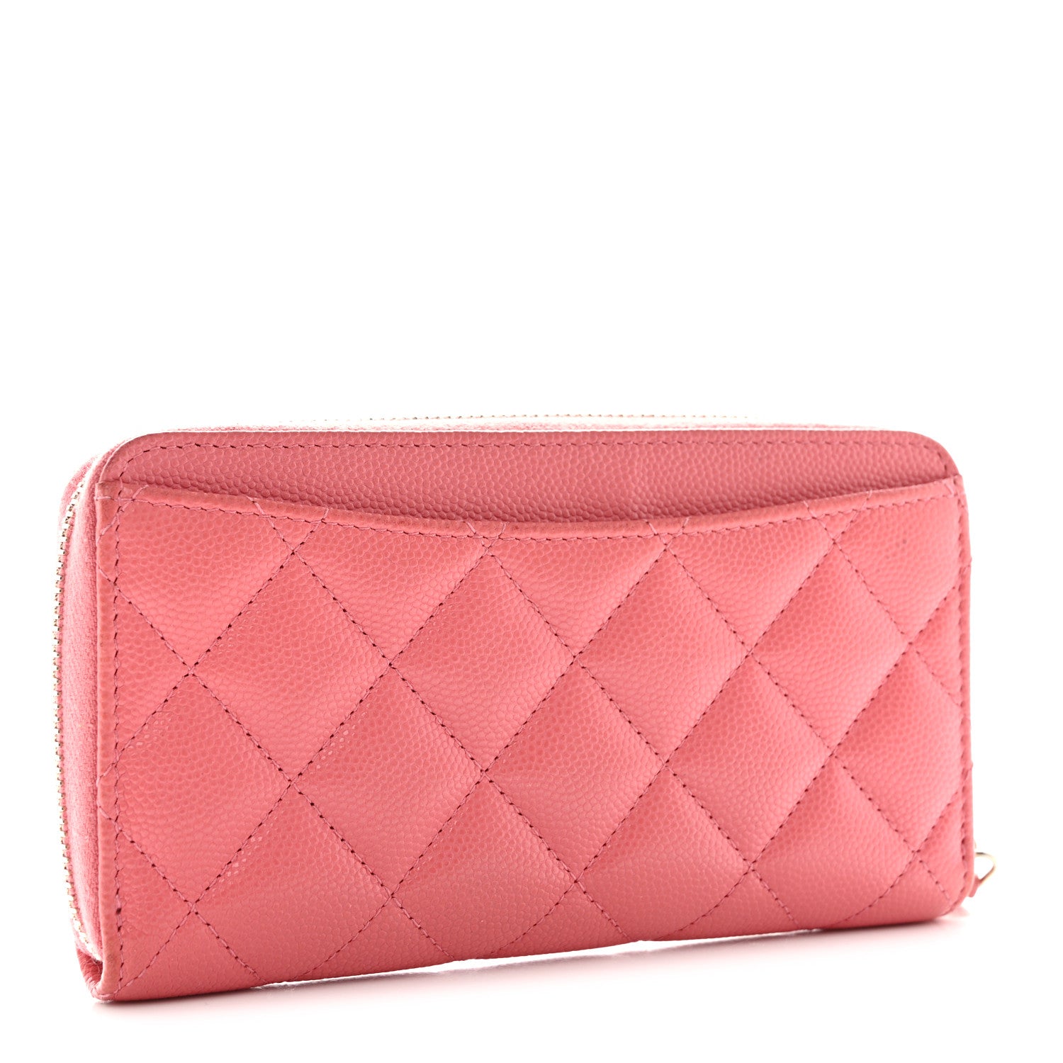 Chanel Caviar Quilted Medium Zip Around Wallet Dark Pink 3 of 11