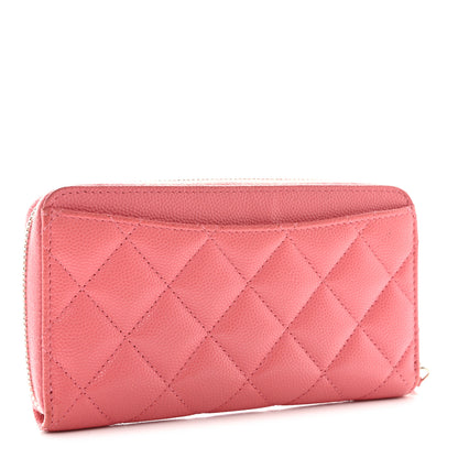 Chanel Caviar Quilted Medium Zip Around Wallet Dark Pink 3 of 11