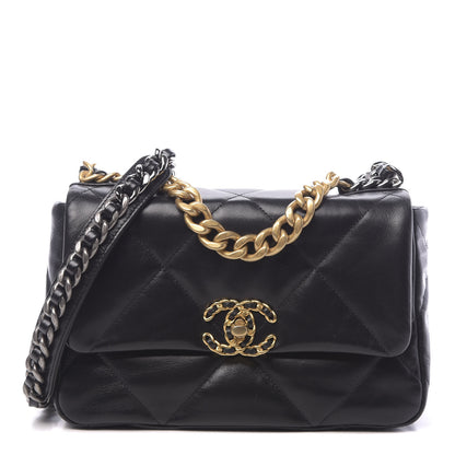 Chanel Goatskin Quilted Medium 19 Flap Black 1 of 11
