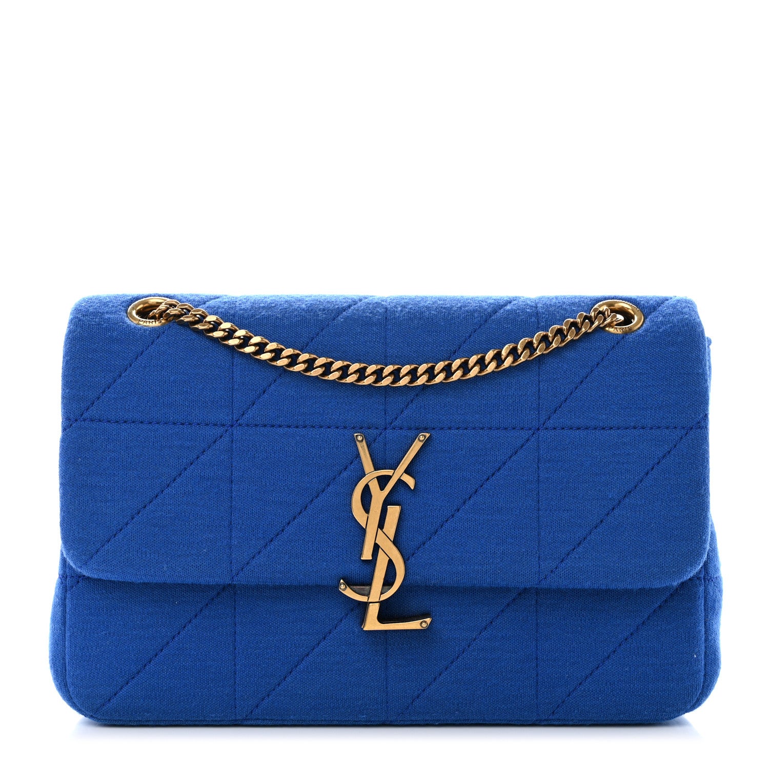 Saint Laurent Jersey Wool Patchwork Monogram Medium Jamie Baguette Bleu Majorelle 1 of 10