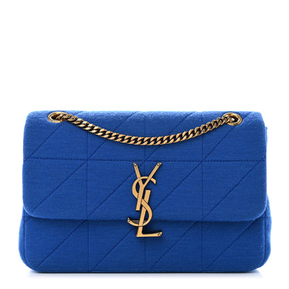 Saint Laurent Jersey Wool Patchwork Monogram Medium Jamie Baguette Bleu Majorelle 1 of 10