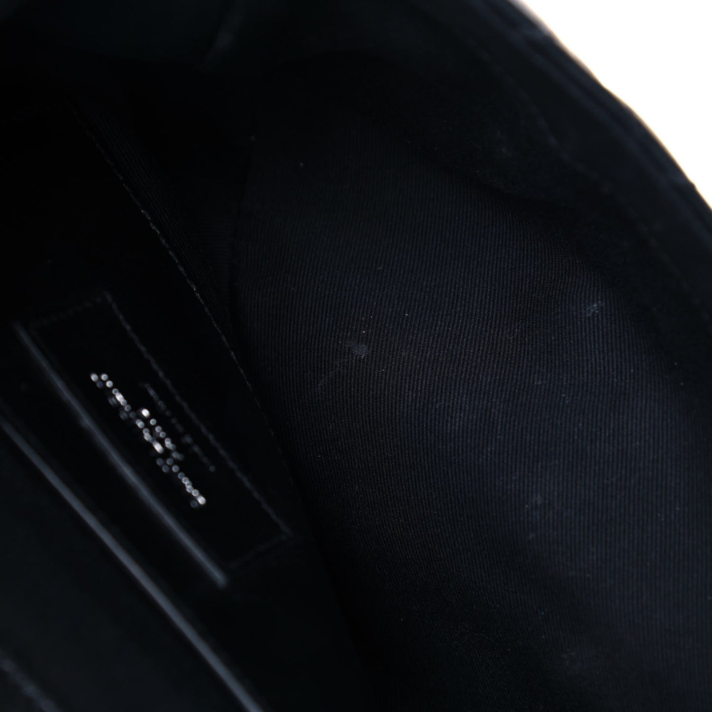 Sheepskin Tri-Quilt Monogram Medium College Bag Black