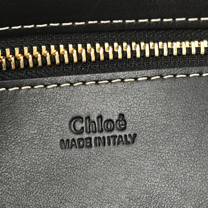 Chloe Felt Calfskin Small Woody Ribbon Tote With Strap Cashmere Grey 6 of 11