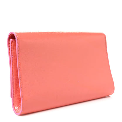 Saint Laurent Textured Patent Large Belle De Jour Clutch Indian Pink 3 of 7