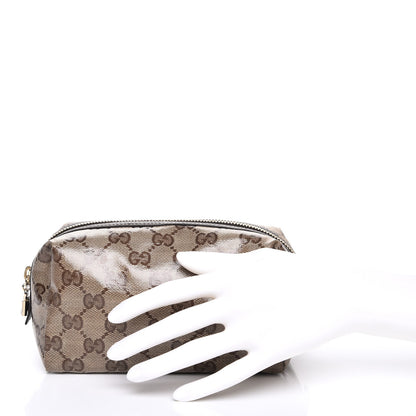 Gucci Crystal Monogram Duchessa Cosmetic Case Dark Brown 2 of 7