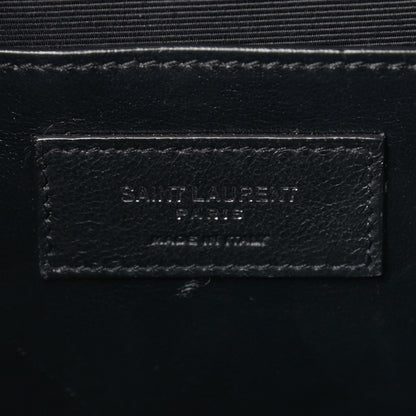 Saint Laurent Grain De Poudre Textured Mixed Matelasse Triquilt Medium Monogram Satchel Black 6 of 9