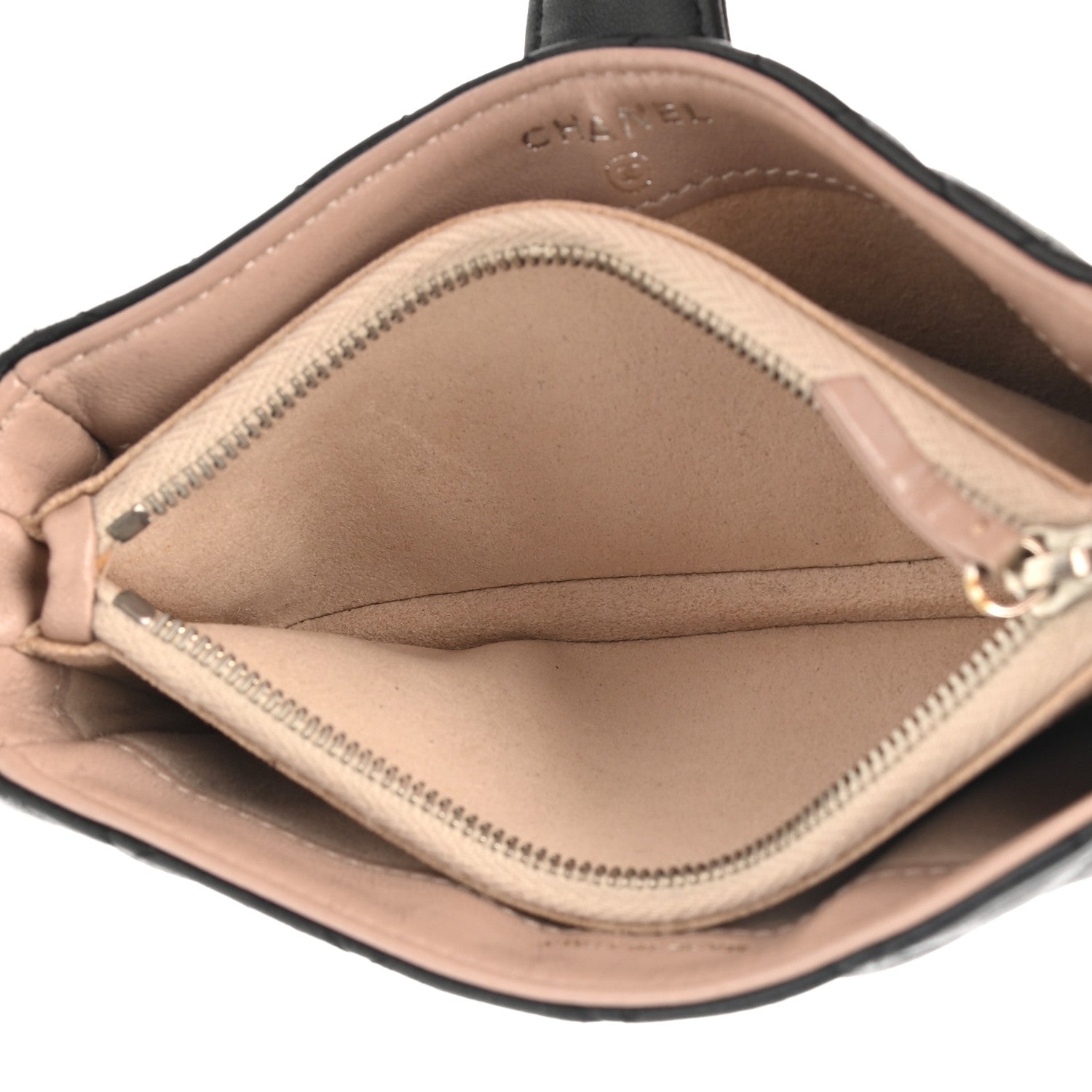 Chanel Lambskin Quilted Mini Phone Holder Clutch Black 5 of 8