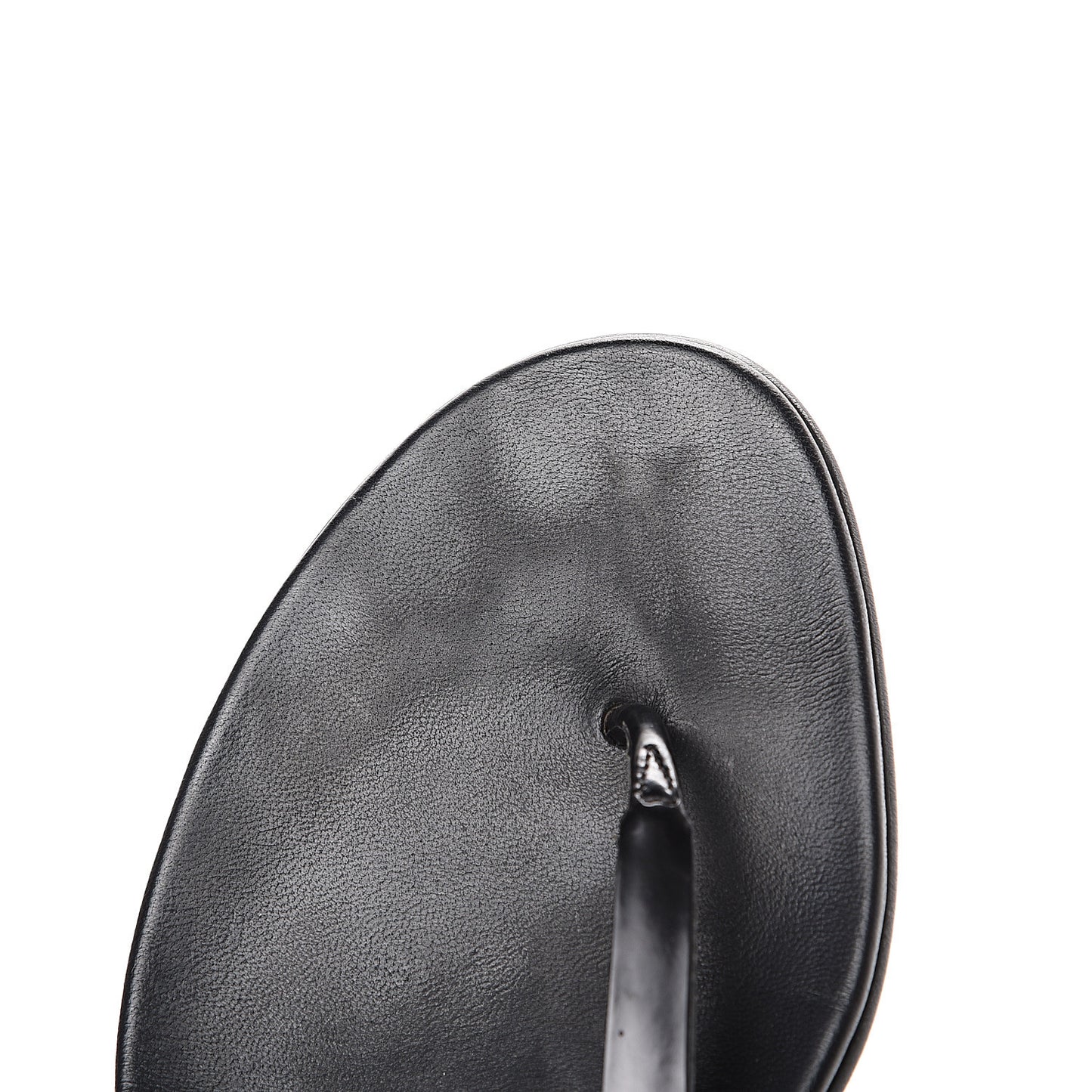 Calfskin Web Thong Sandals 39 Black