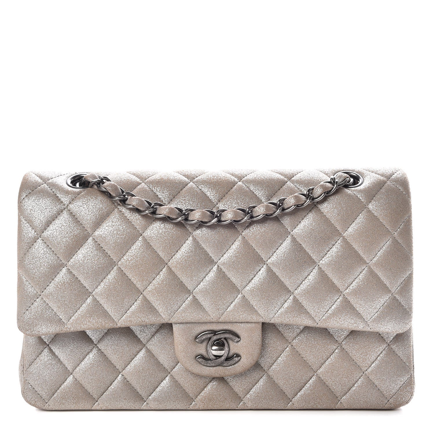 Chanel Iridescent Calfskin Medium Double Flap Light Gold 1 of 10