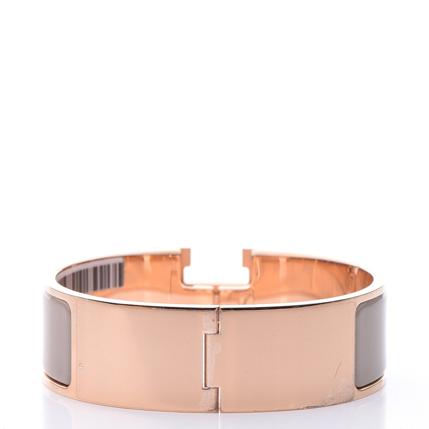 Enamel Wide Clic Clac H Bracelet GM Marron Glace