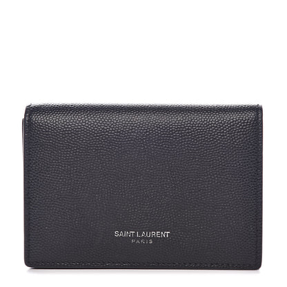 Saint Laurent Grain De Poudre Business Card Case Black 1 of 12