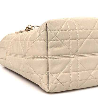 Christian Dior Calfskin Macrocannage Small Toujours Vertical Tote Powder Beige 9 of 11