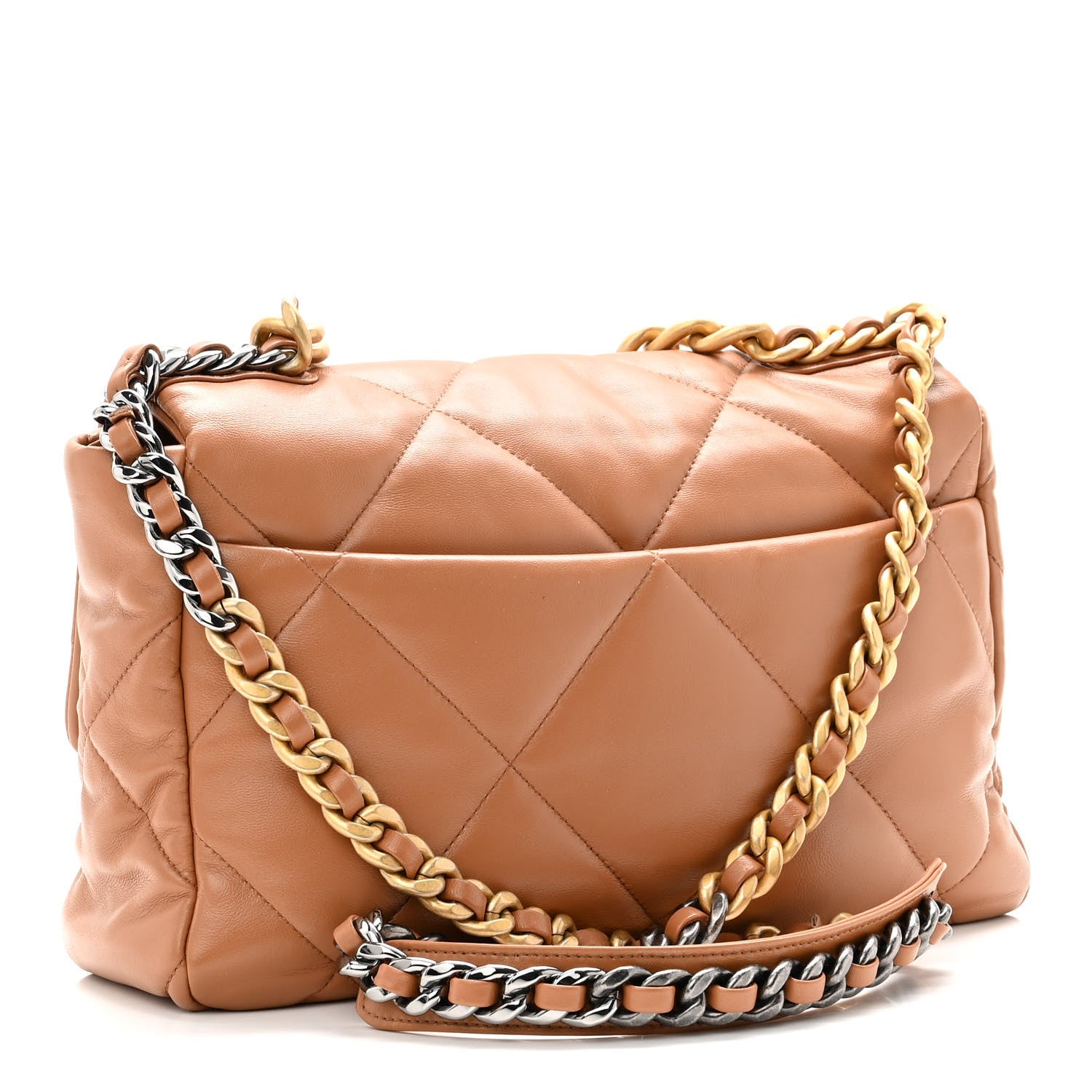 Chanel Lambskin Quilted Large Chanel 19 Flap Brown 3 of 10