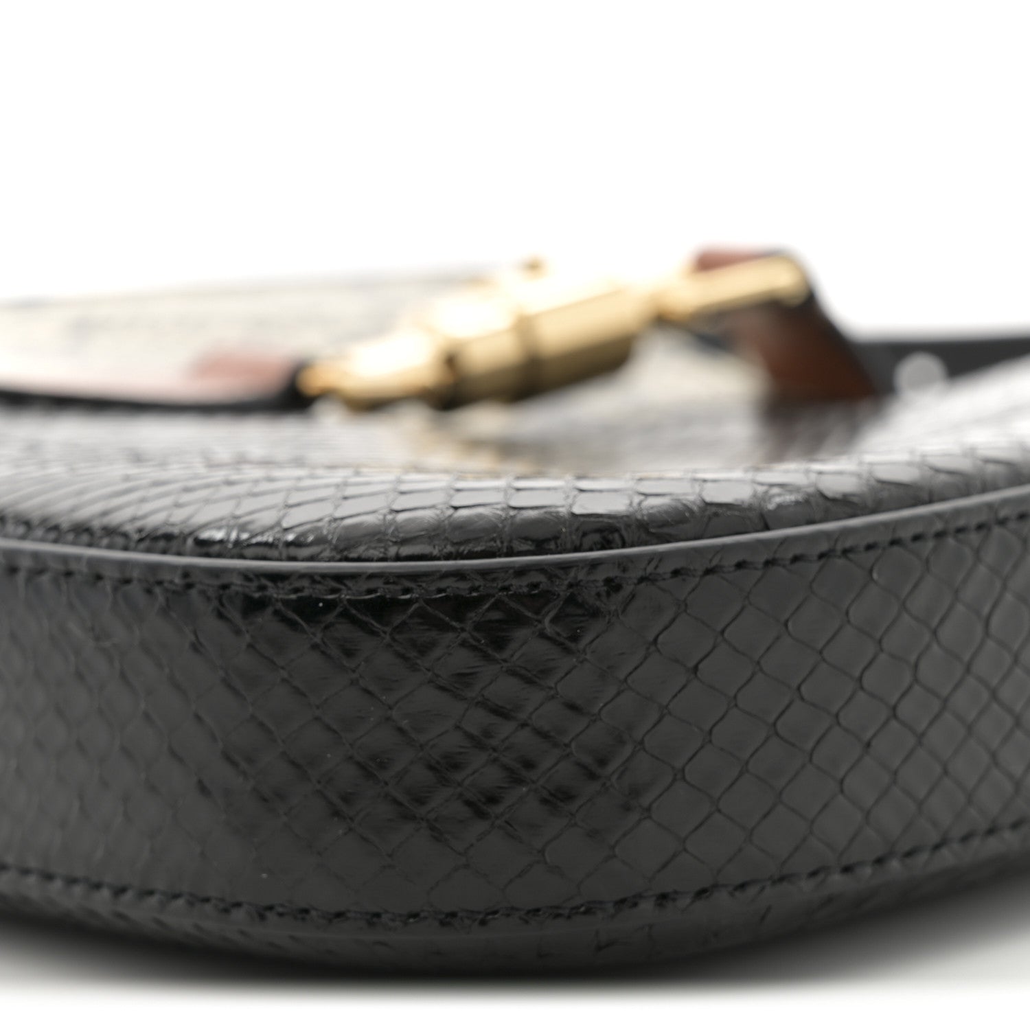 Gucci Snakeskin Small Jackie 1961 Hobo Black Beige 10 of 10