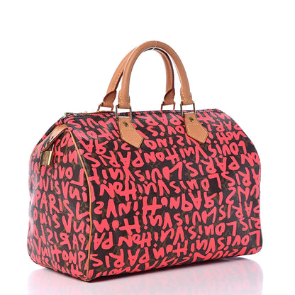 Louis Vuitton Monogram Graffiti Speedy 30 Fuchsia 3 of 15