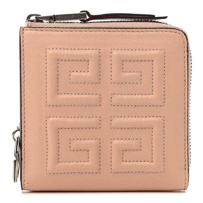 Givenchy Lambskin Logo Zip Around Compact Wallet Beige 1 of 8