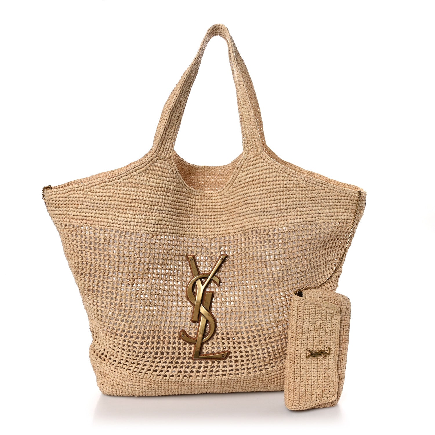 Saint Laurent Raffia Icare Shopping Tote Natural 3 of 11