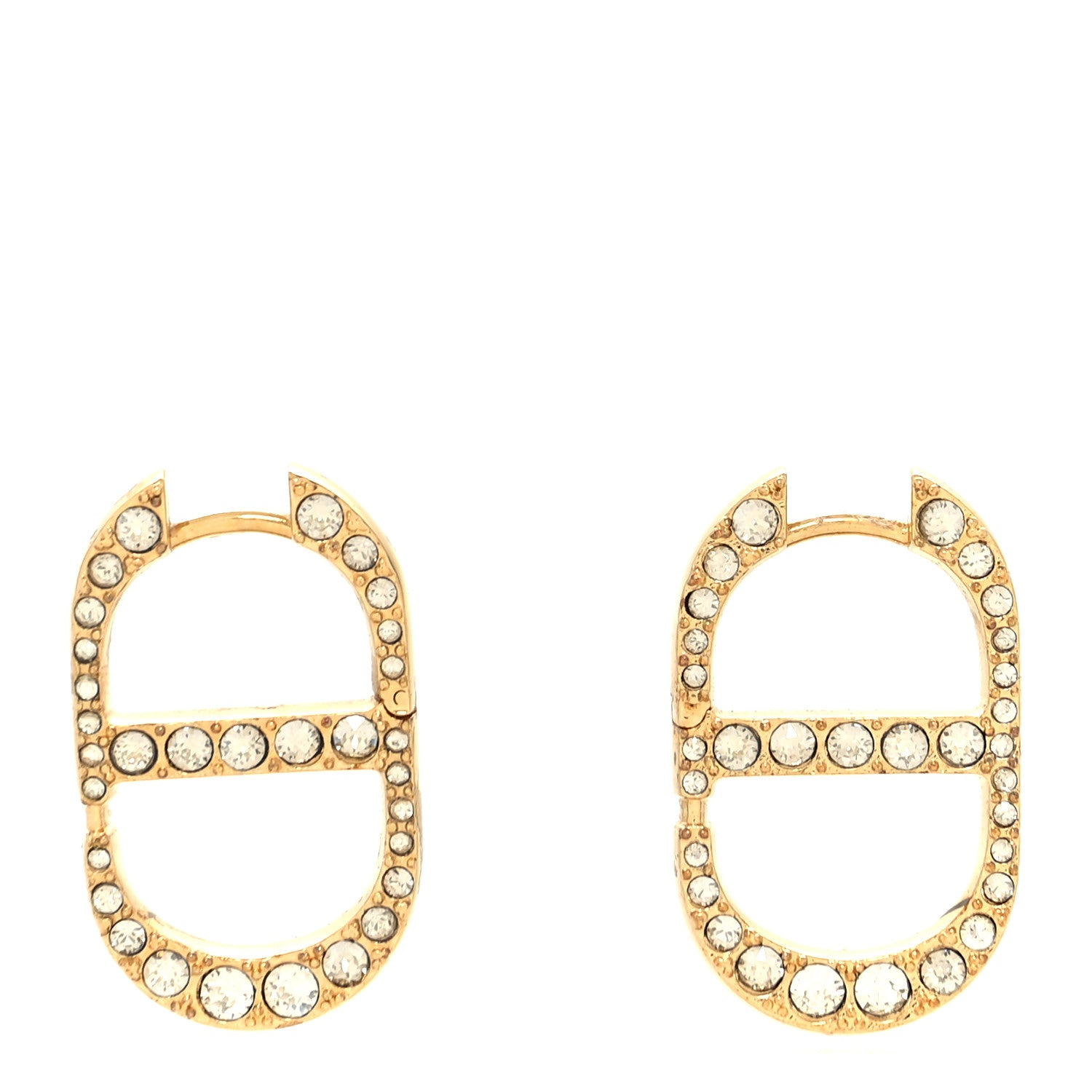 Christian Dior Crystal 30 Montaigne Earrings Gold 1 of 5