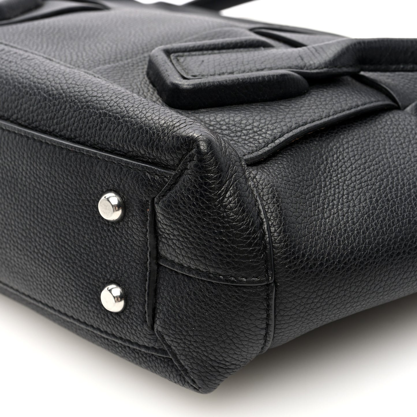 Grained Calfskin Maxi Intrecciato Small Arco Black