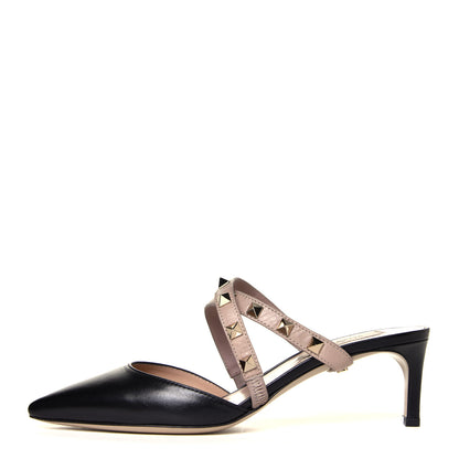 Valentino Garavani Nappa Rockstud Criss Cross 55mm Mules 35 Black Poudre 1 of 7