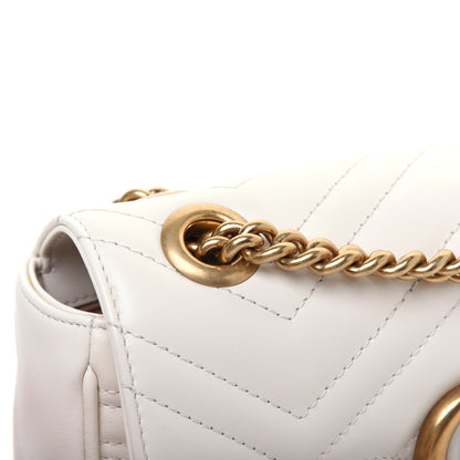 Gucci Calfskin Matelasse Mini GG Marmont Shoulder Bag White 13 of 18
