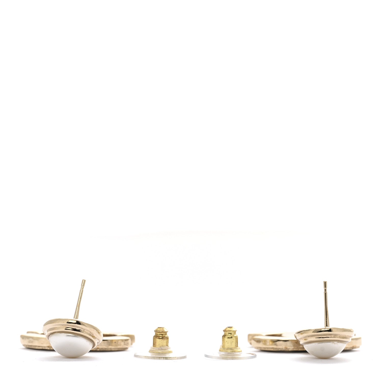 Chanel Pearl Enamel CC Drop Earrings Black 3 of 5