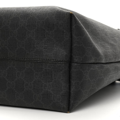 Gucci GG Supreme Monogram Web Handle Vertical Tote Black Grey 10 of 15