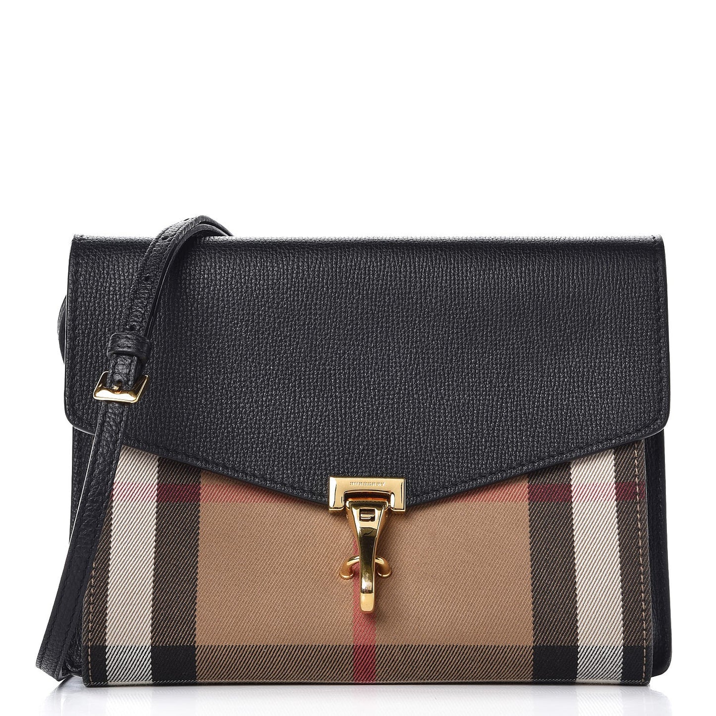Derby Calfskin House Check Small Macken Crossbody Bag Black
