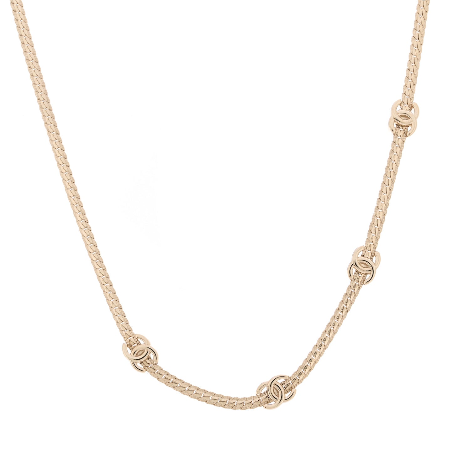 Metal CC Short Chain Necklace Gold