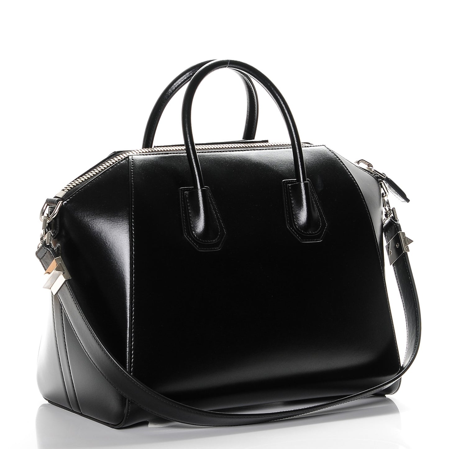 Shiny Lord Calfskin Medium Antigona Black