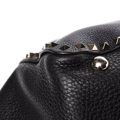 Valentino Garavani Alce Printed Calfskin Medium Rockstud Tote Black 17 of 20