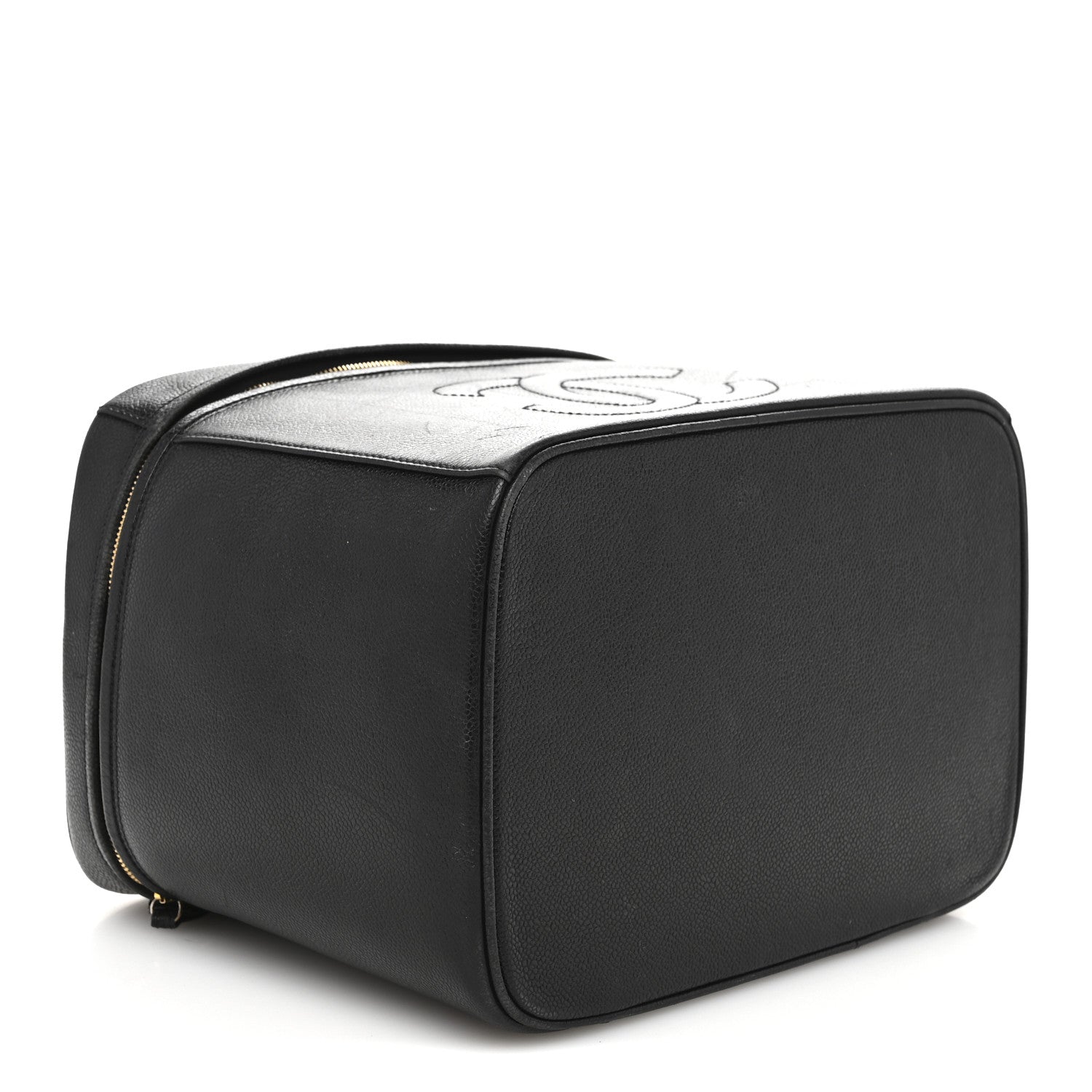 Chanel Caviar Timeless CC Large Cosmetic Train Case Black 4 of 13