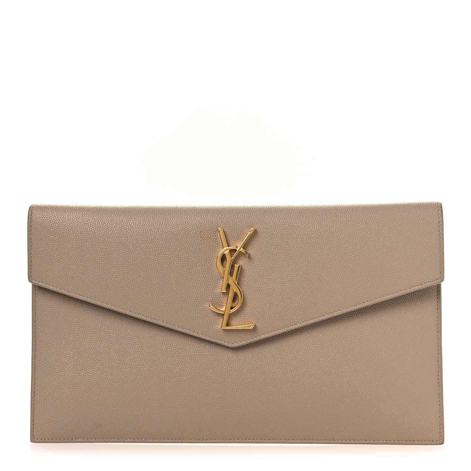 Saint Laurent Grain De Poudre Uptown Pouch Dark Beige 1 of 10
