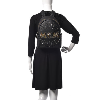 MCM Smooth Calfskin Radial Studded Stark Small Backpack Black 2 of 26