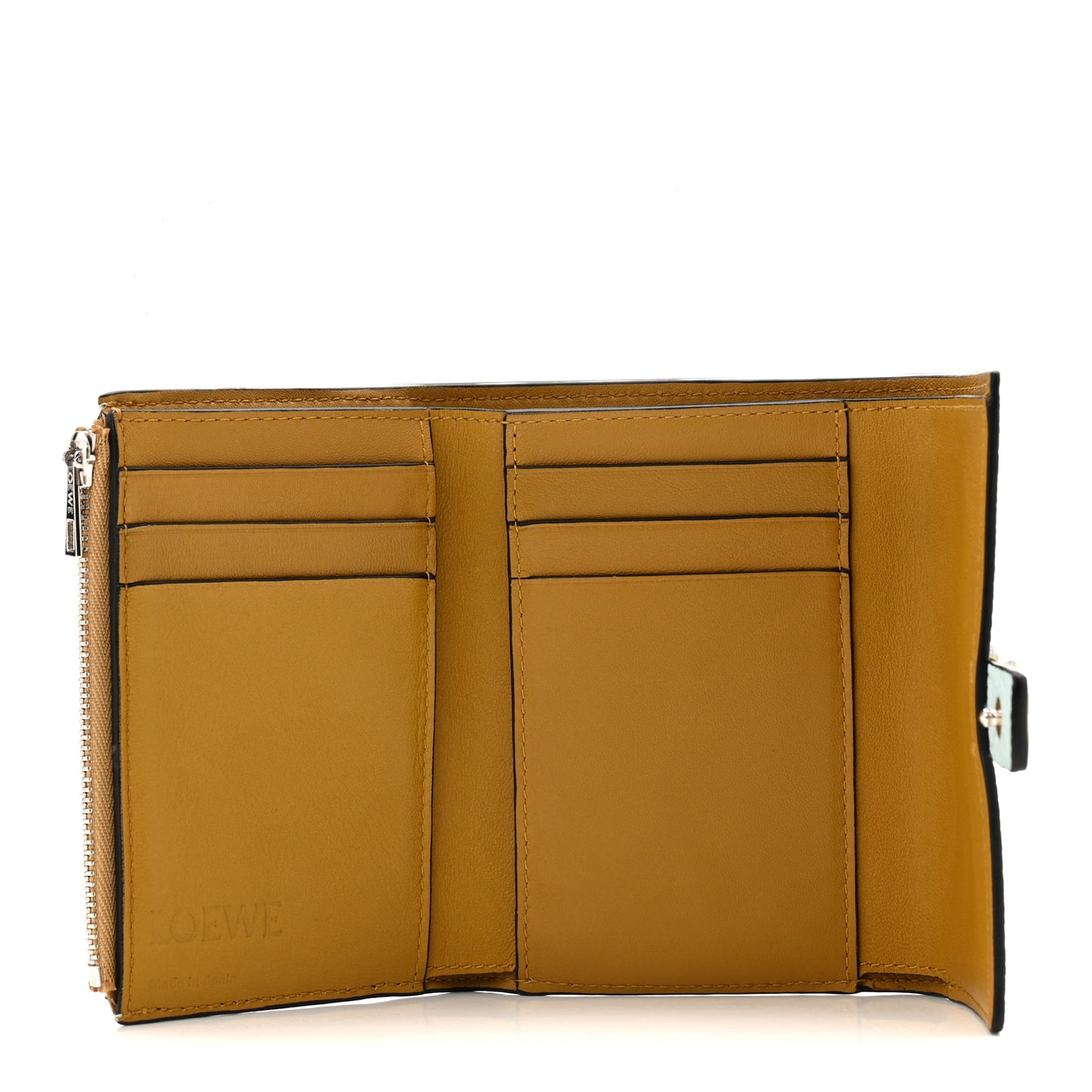 Grained Calfskin Small Vertical Wallet Iceberg Citronelle