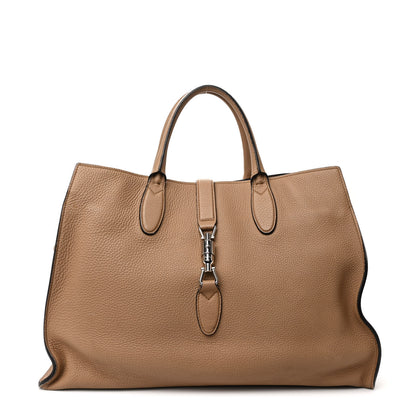 Gucci Soft Calfskin Medium Jackie Top Handle Bag Beige 1 of 15