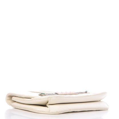 Judith Leiber Lizard Crystal Embellished Pleated Evening Bag White 4 of 14